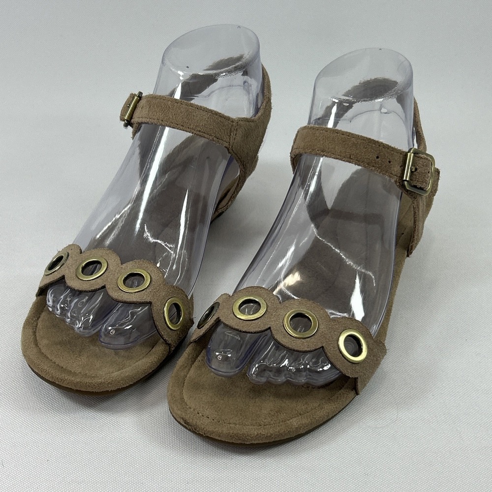 Koolaburra by Ugg Leira Suede Demi-Wedge Sandals Women's 6.5 Brown Comfort Shoes